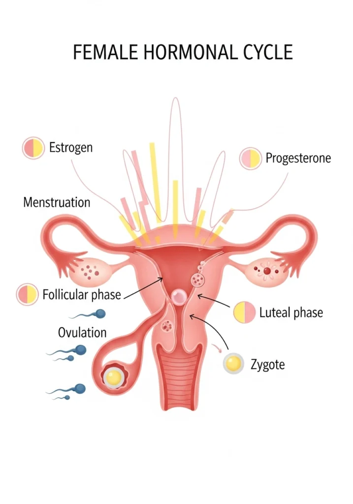 Менструальний цикл жінки - інфографіка