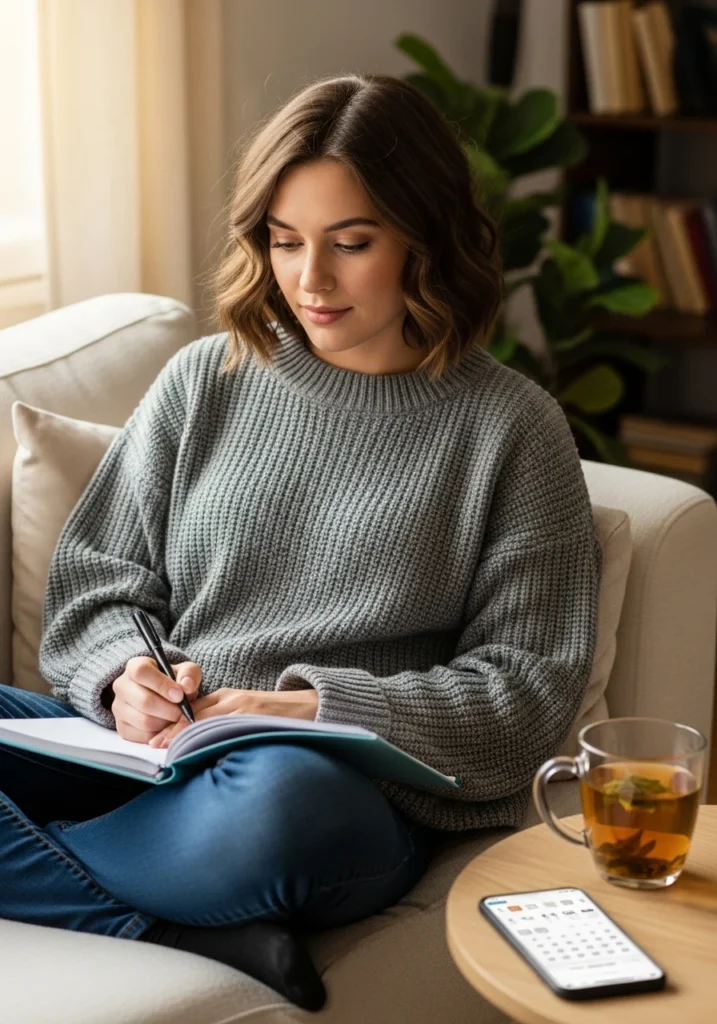 Дівчина веде щоденник свого циклу