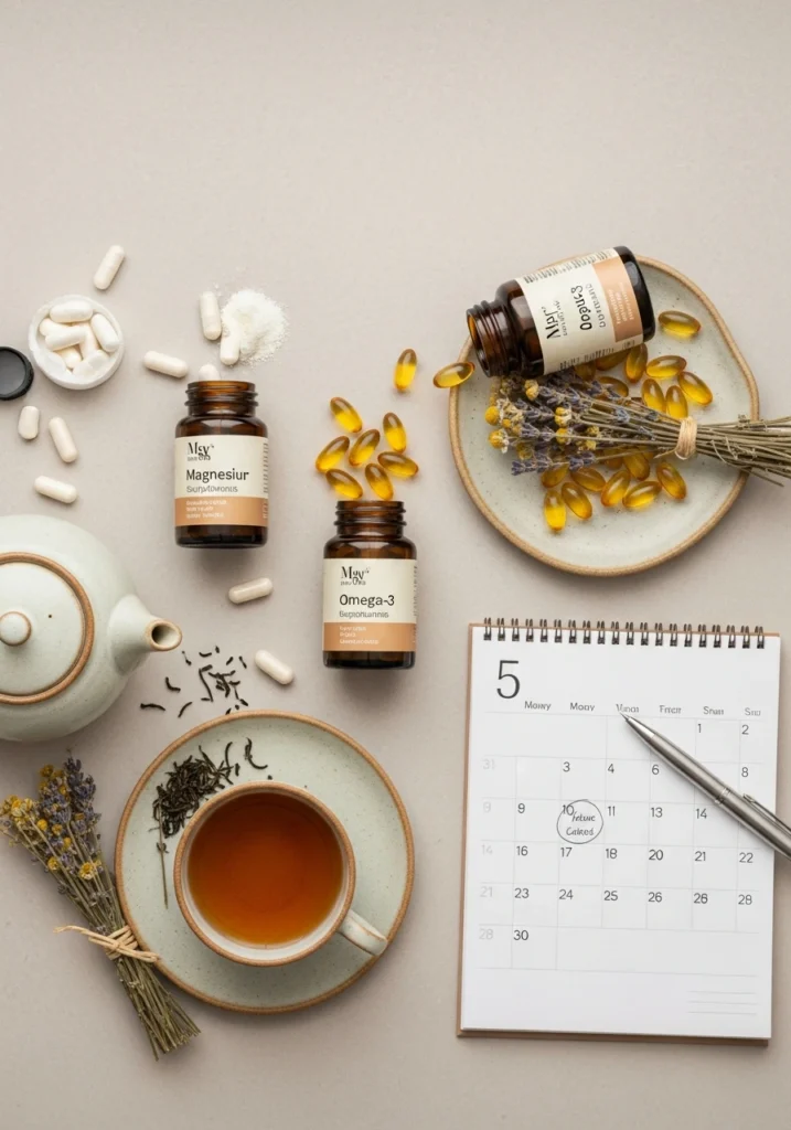 Добавки магнію та Омега-3 і трав'яні чаї для полегшення стану ПМС